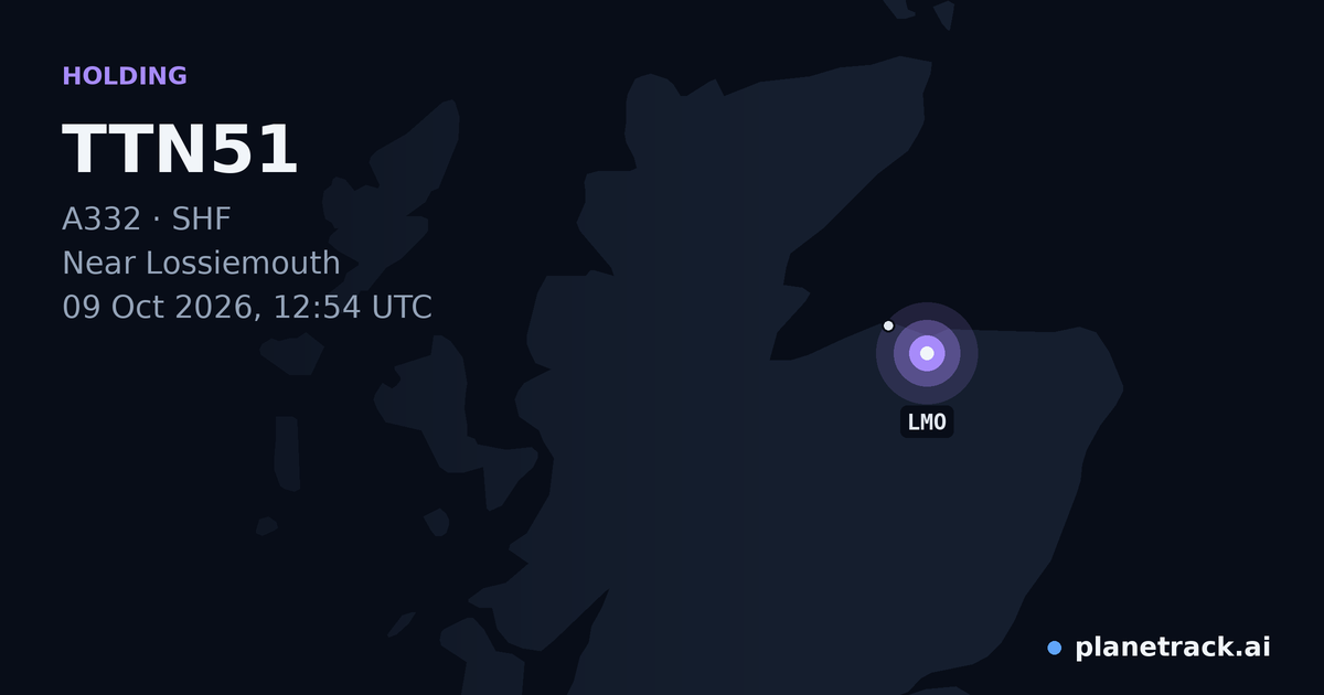 Map of where TTN51's holding pattern happened