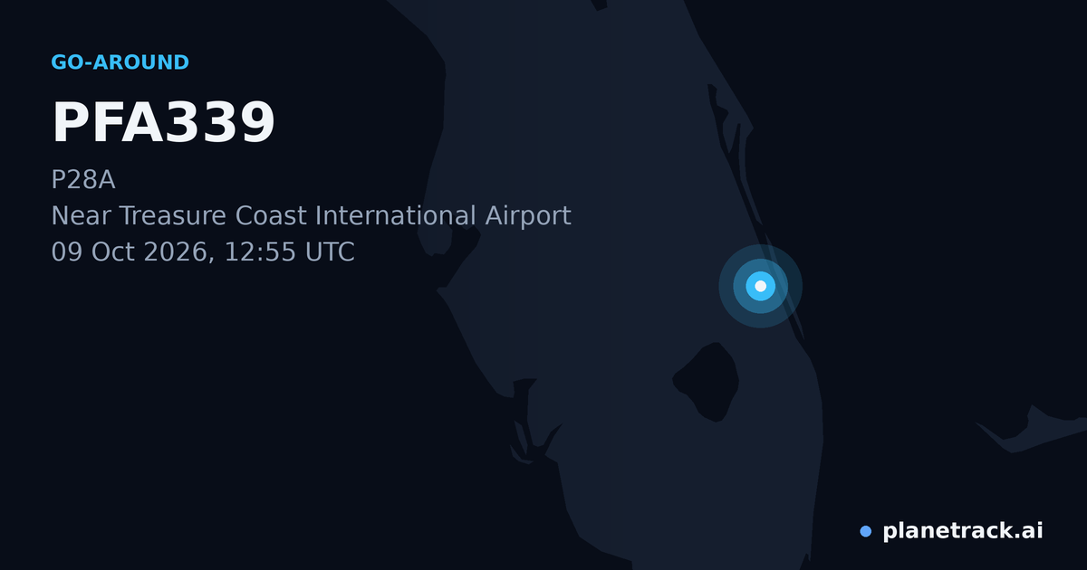 Map of where PFA339's go-around happened