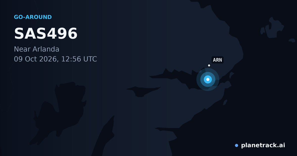Map of where SAS496's go-around happened