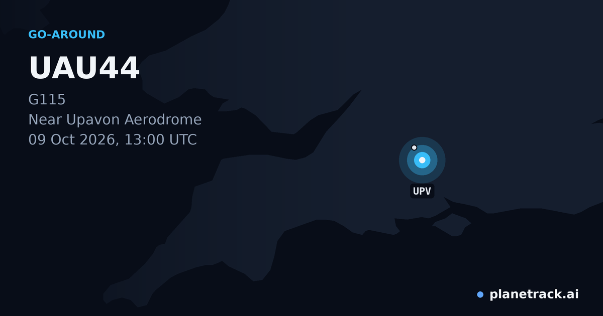 Map of where UAU44's go-around happened