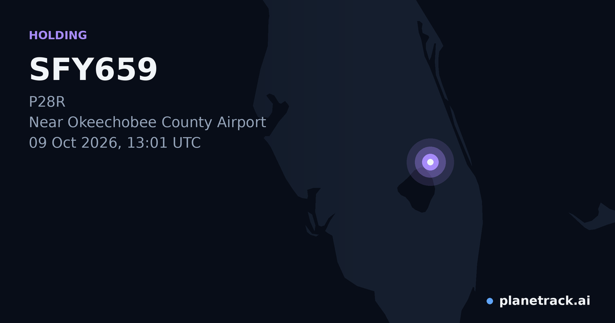 Map of where SFY659's holding pattern happened