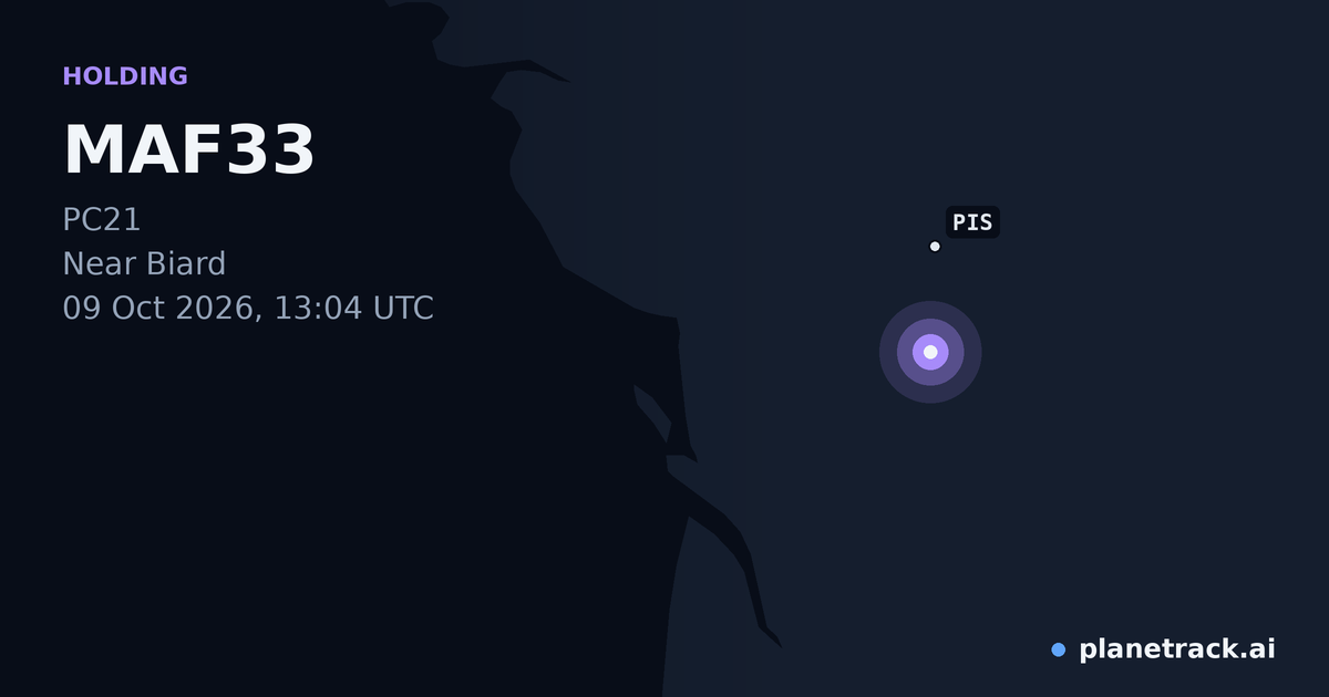 Map of where MAF33's holding pattern happened