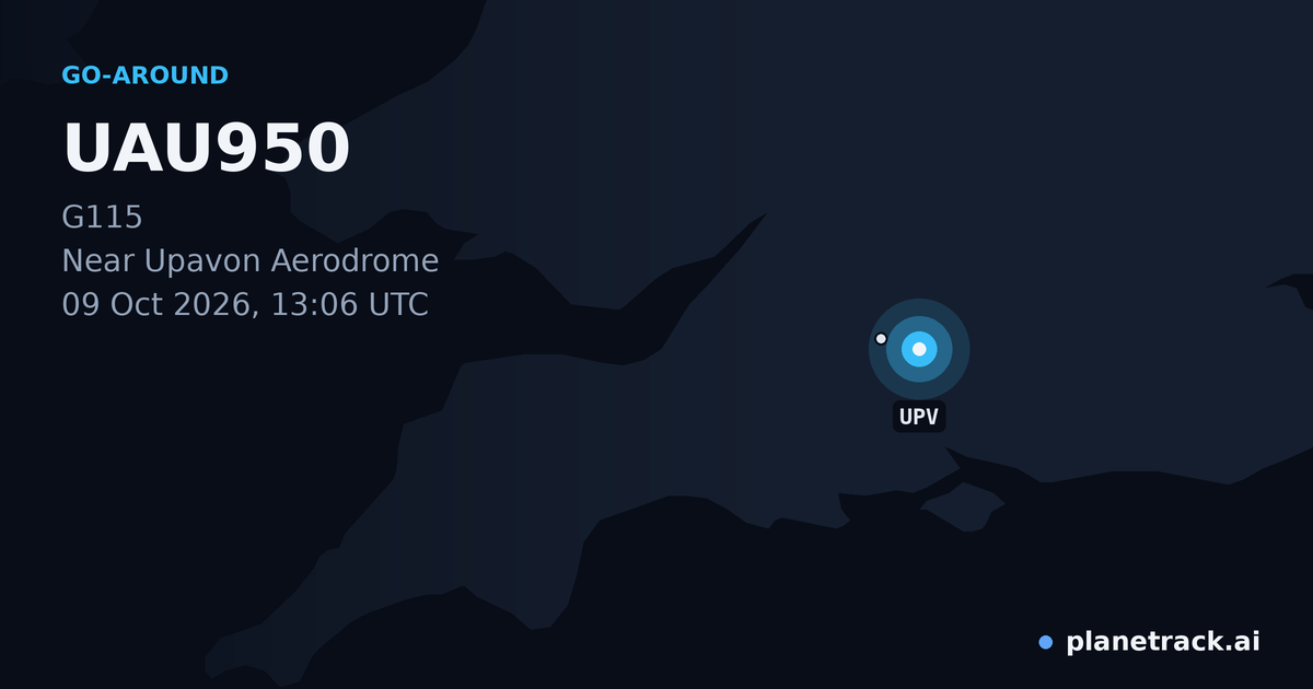 Map of where UAU950's go-around happened