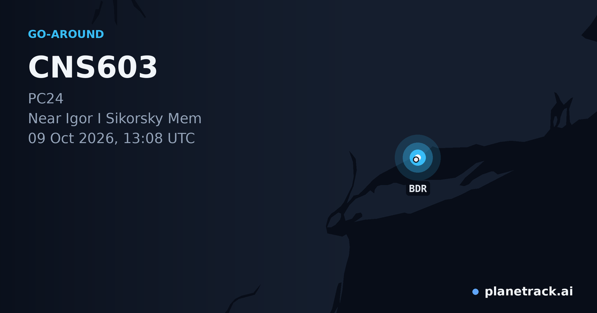 Map of where CNS603's go-around happened