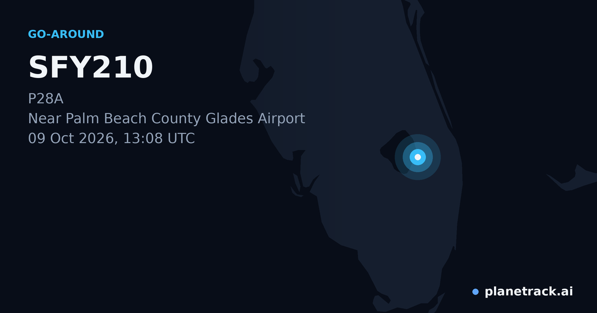 Map of where SFY210's go-around happened