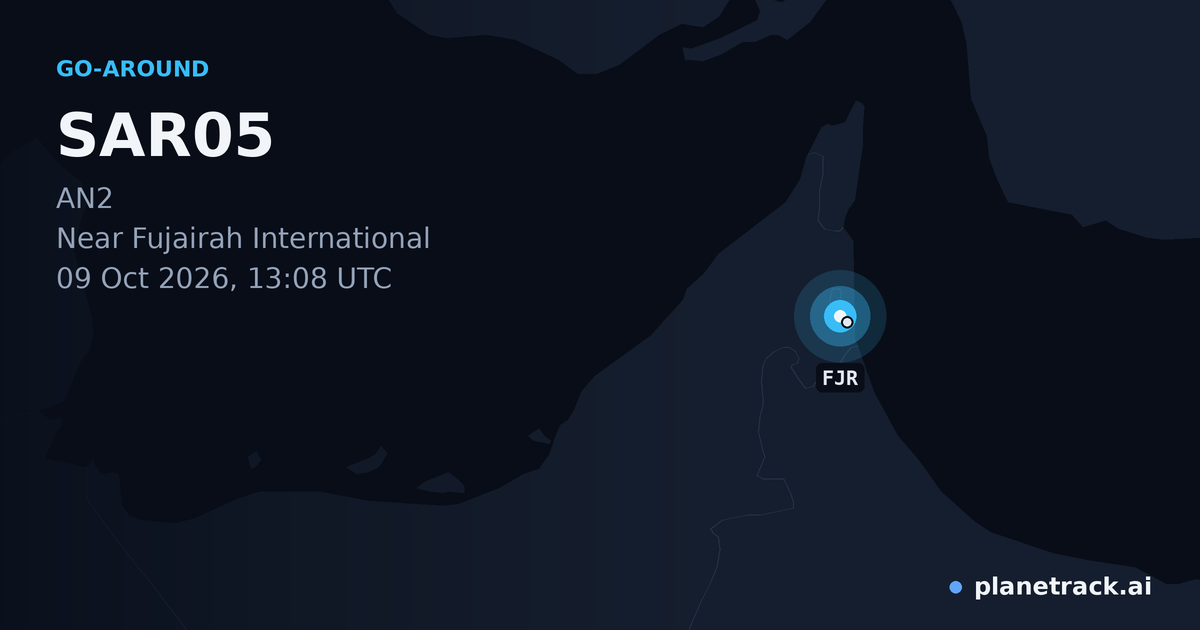 Map of where SAR05's go-around happened