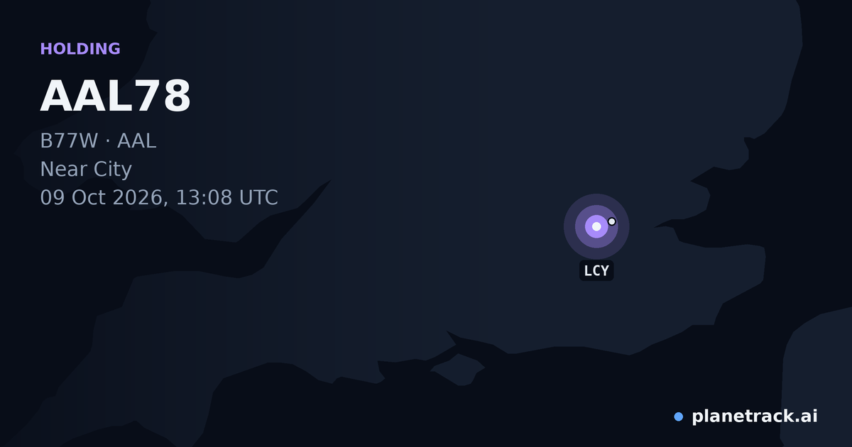 Map of where AAL78's holding pattern happened