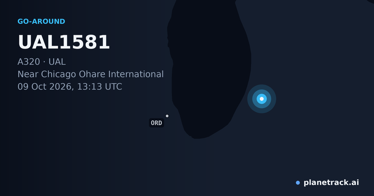 Map of where UAL1581's go-around happened
