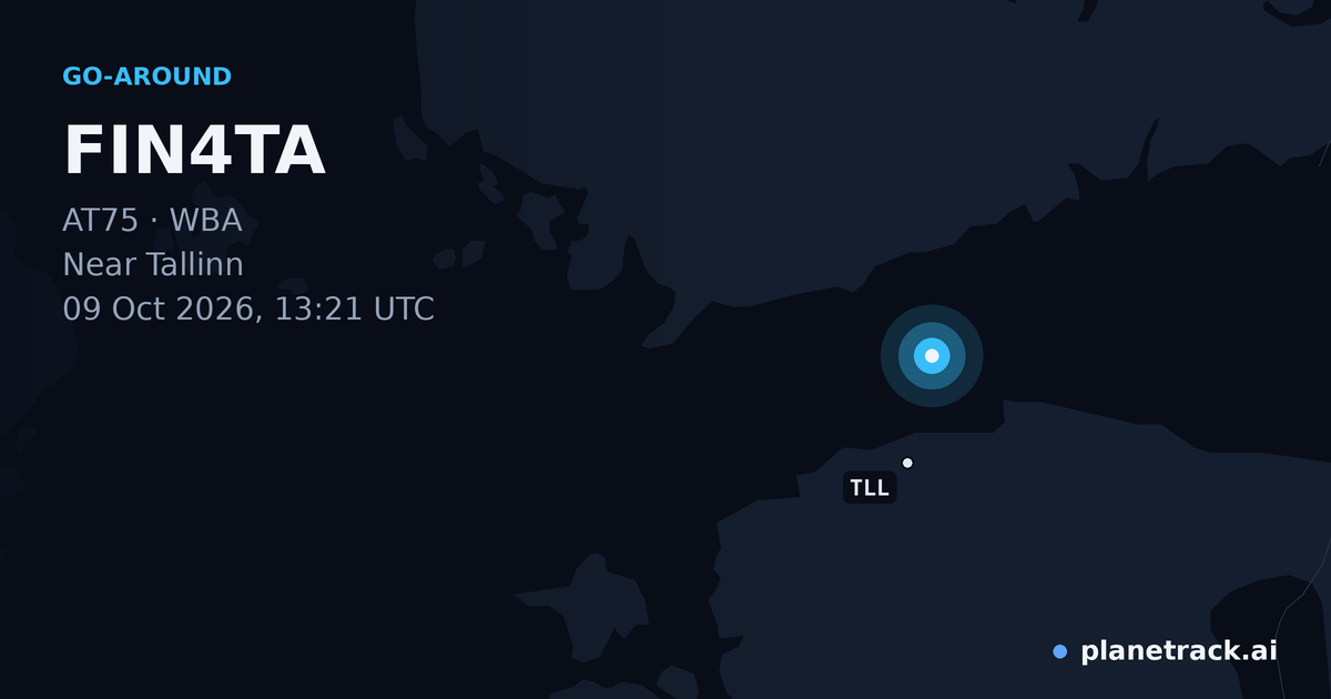 Map of where FIN4TA's go-around happened