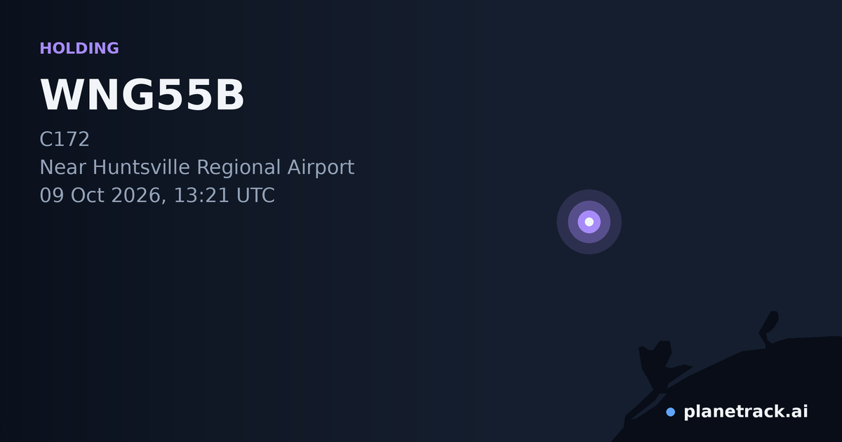 Map of where WNG55B's holding pattern happened