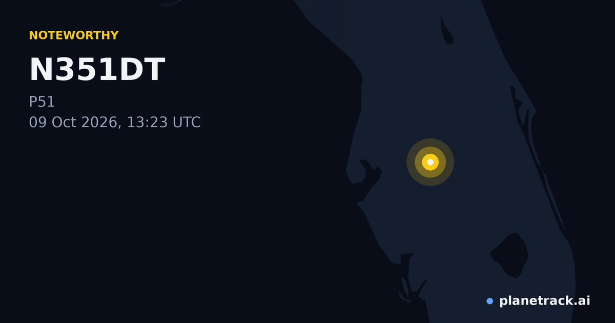 Map of where N351DT's special aircraft happened