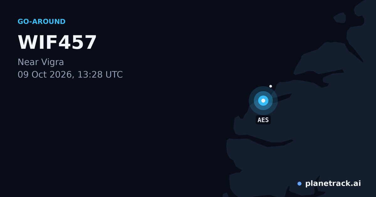 Map of where WIF457's go-around happened