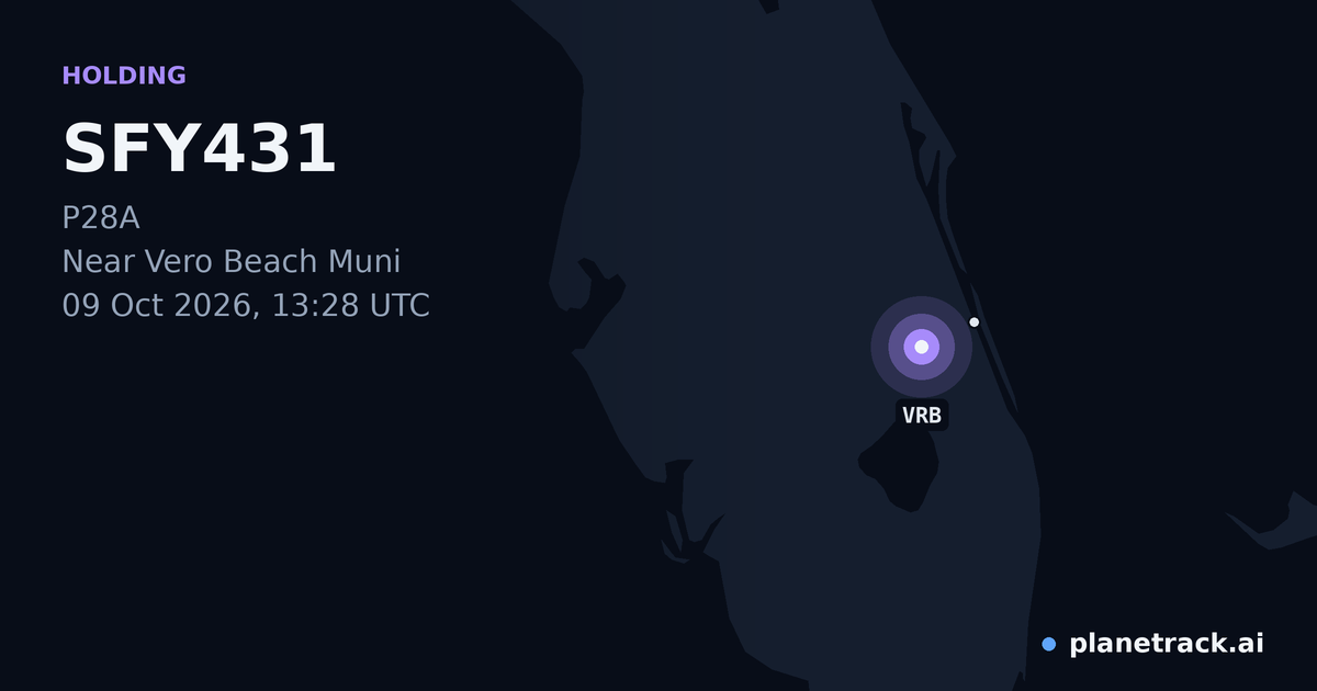 Map of where SFY431's holding pattern happened