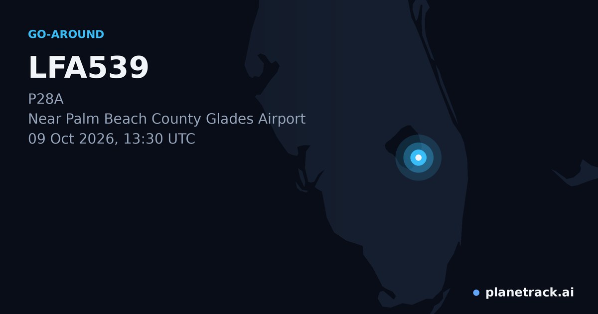 Map of where LFA539's go-around happened