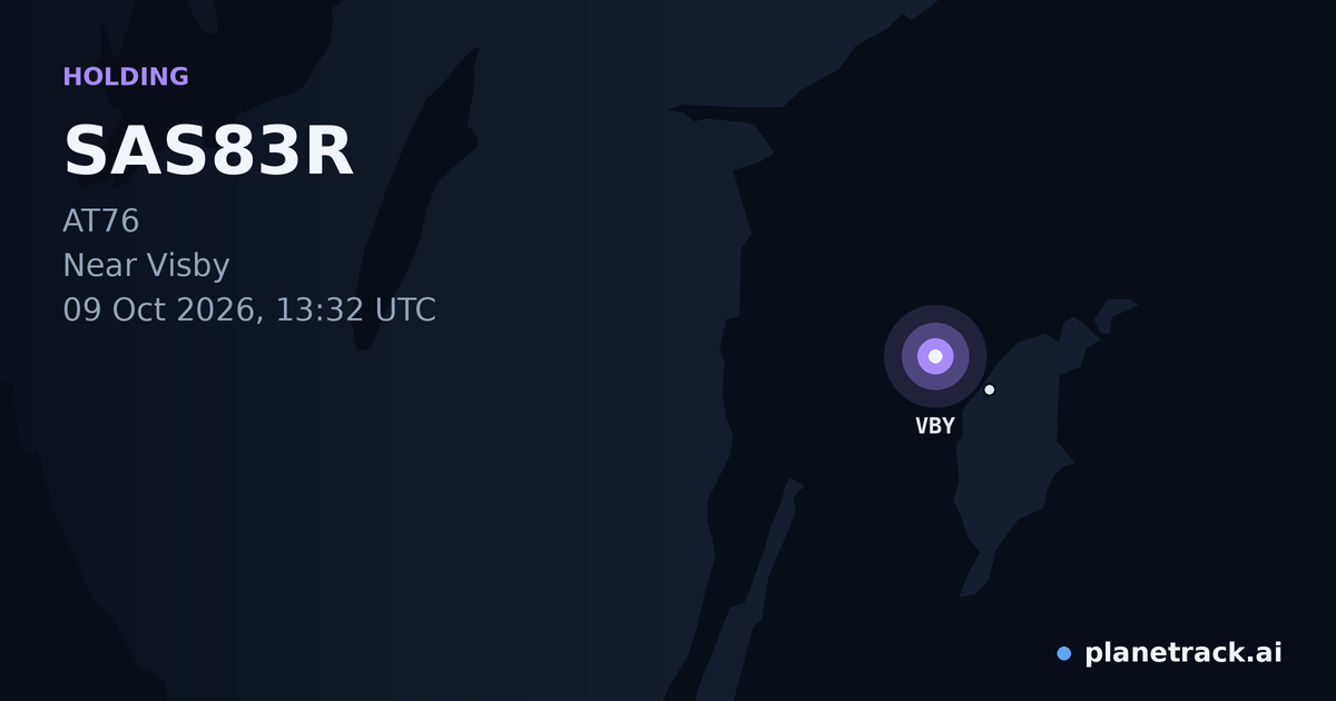 Map of where SAS83R's holding pattern happened