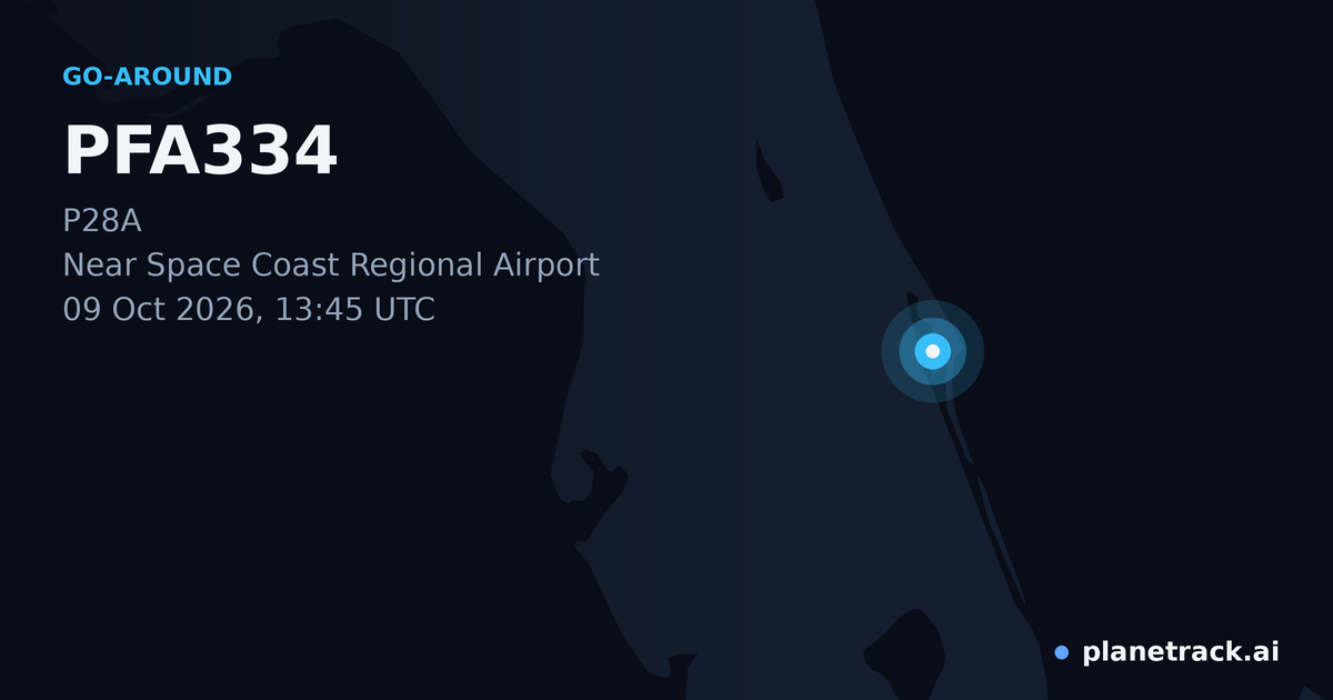Map of where PFA334's go-around happened