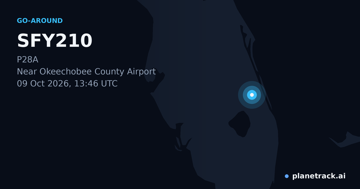 Map of where SFY210's go-around happened