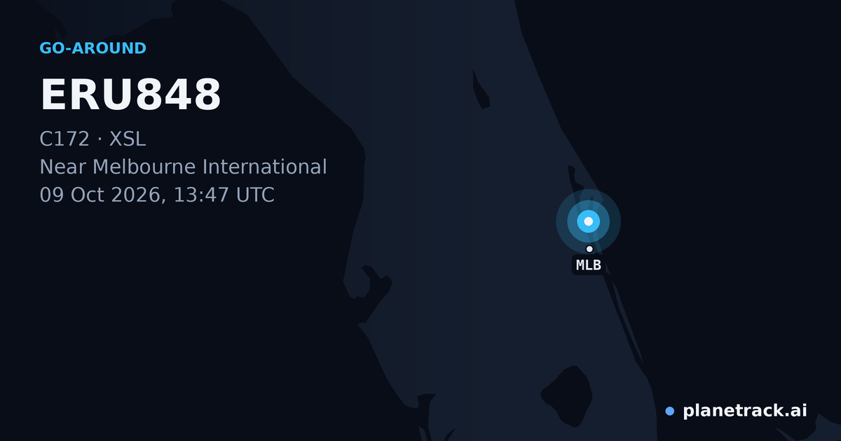 Map of where ERU848's go-around happened