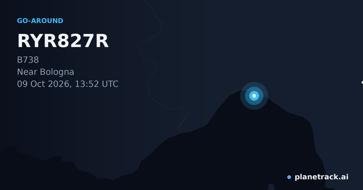 Map of where RYR827R's go-around happened