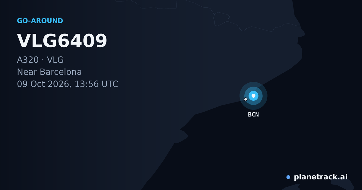 Map of where VLG6409's go-around happened