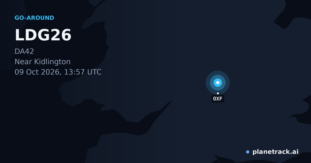 Map of where LDG26's go-around happened