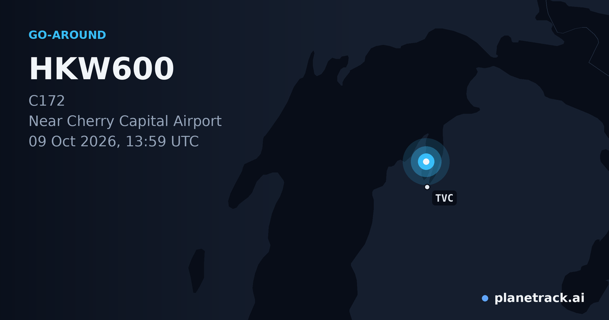 Map of where HKW600's go-around happened