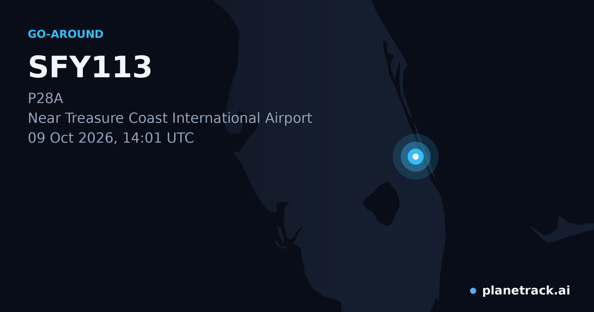 Map of where SFY113's go-around happened