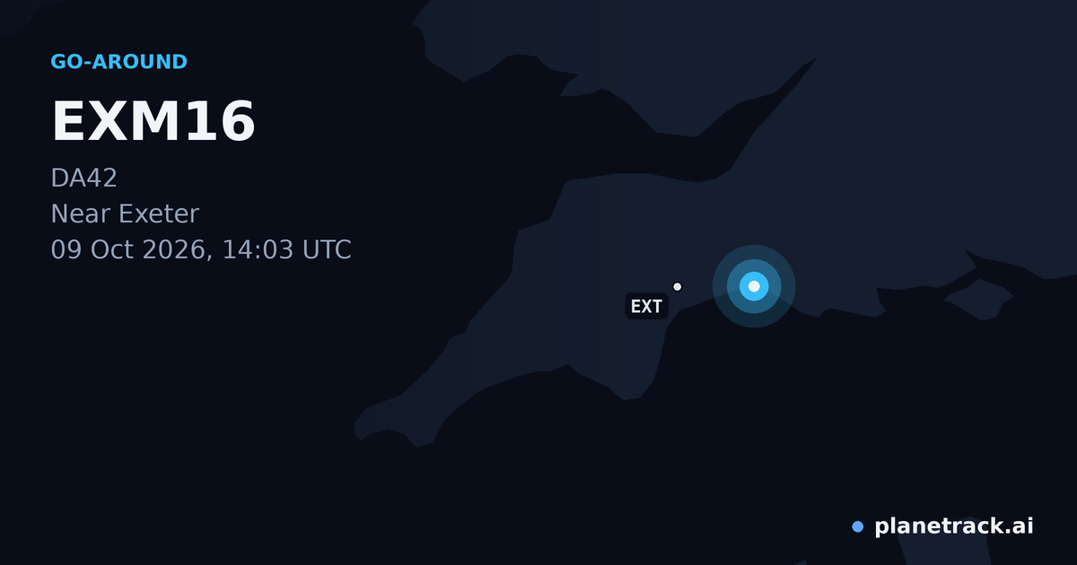 Map of where EXM16's go-around happened