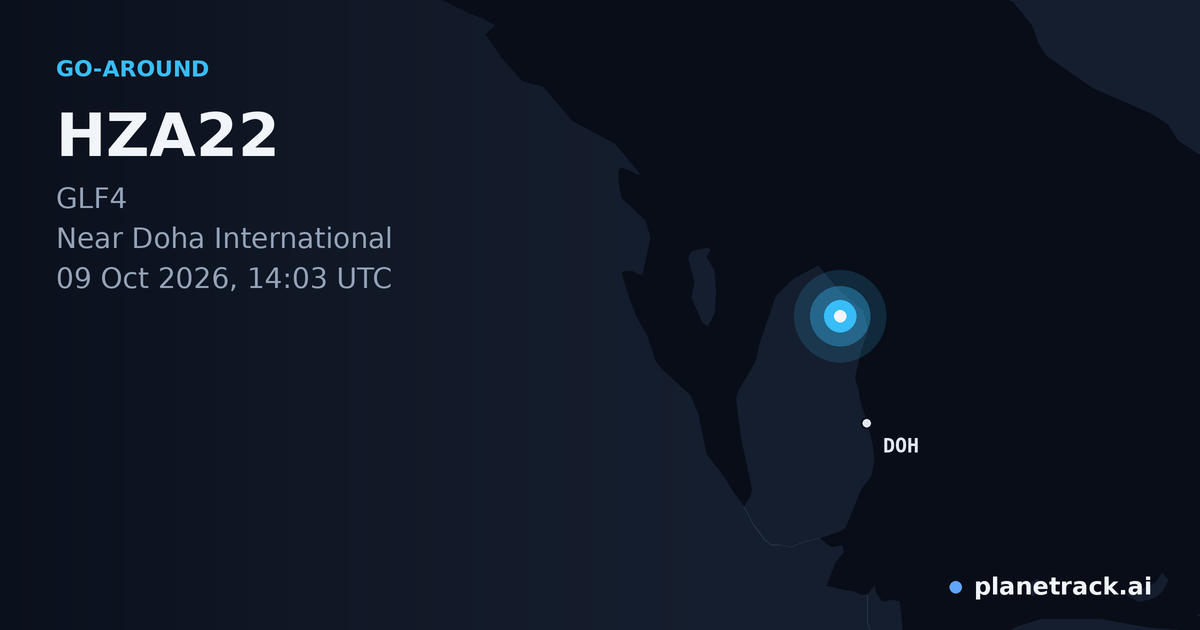 Map of where HZA22's go-around happened