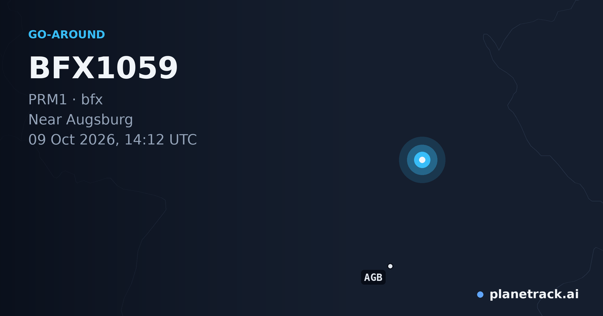 Map of where BFX1059's go-around happened