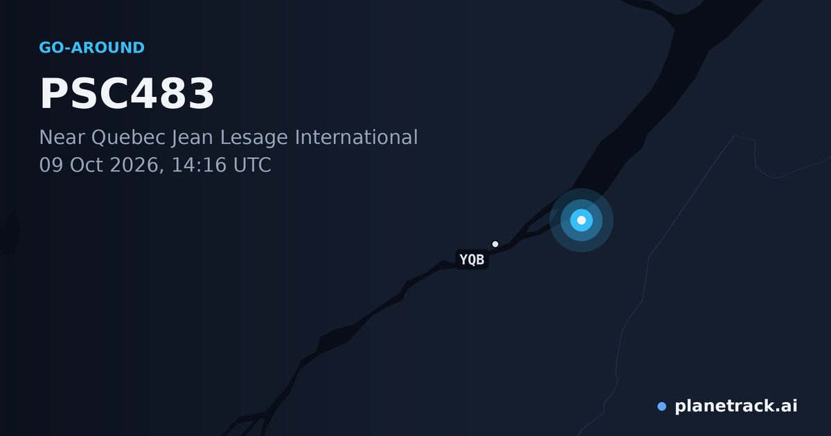 Map of where PSC483's go-around happened