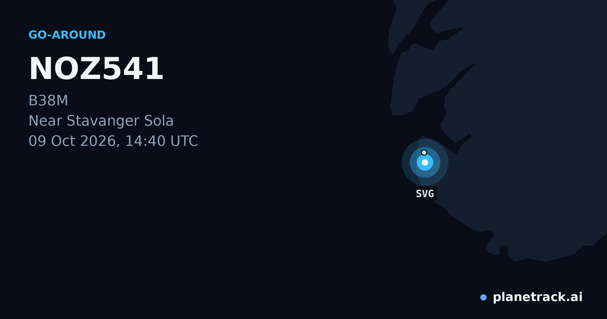 Map of where NOZ541's go-around happened