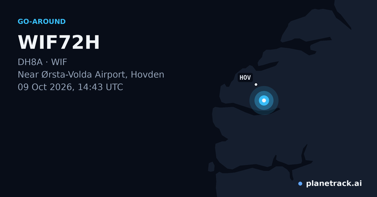 Map of where WIF72H's go-around happened