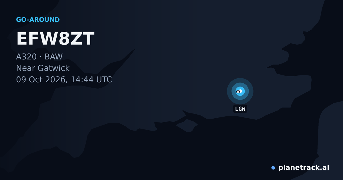 Map of where EFW8ZT's go-around happened