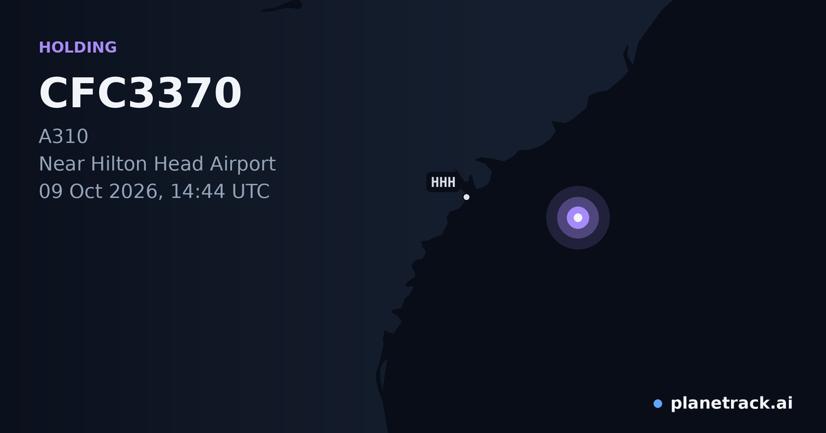 Map of where CFC3370's holding pattern happened