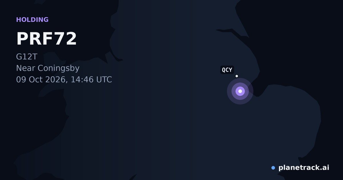 Map of where PRF72's holding pattern happened