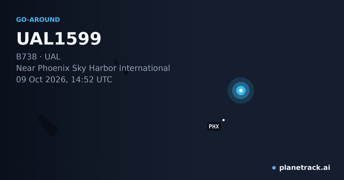 Map of where UAL1599's go-around happened