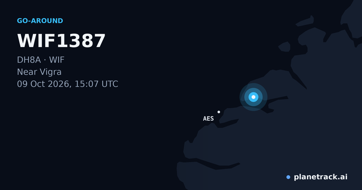 Map of where WIF1387's go-around happened