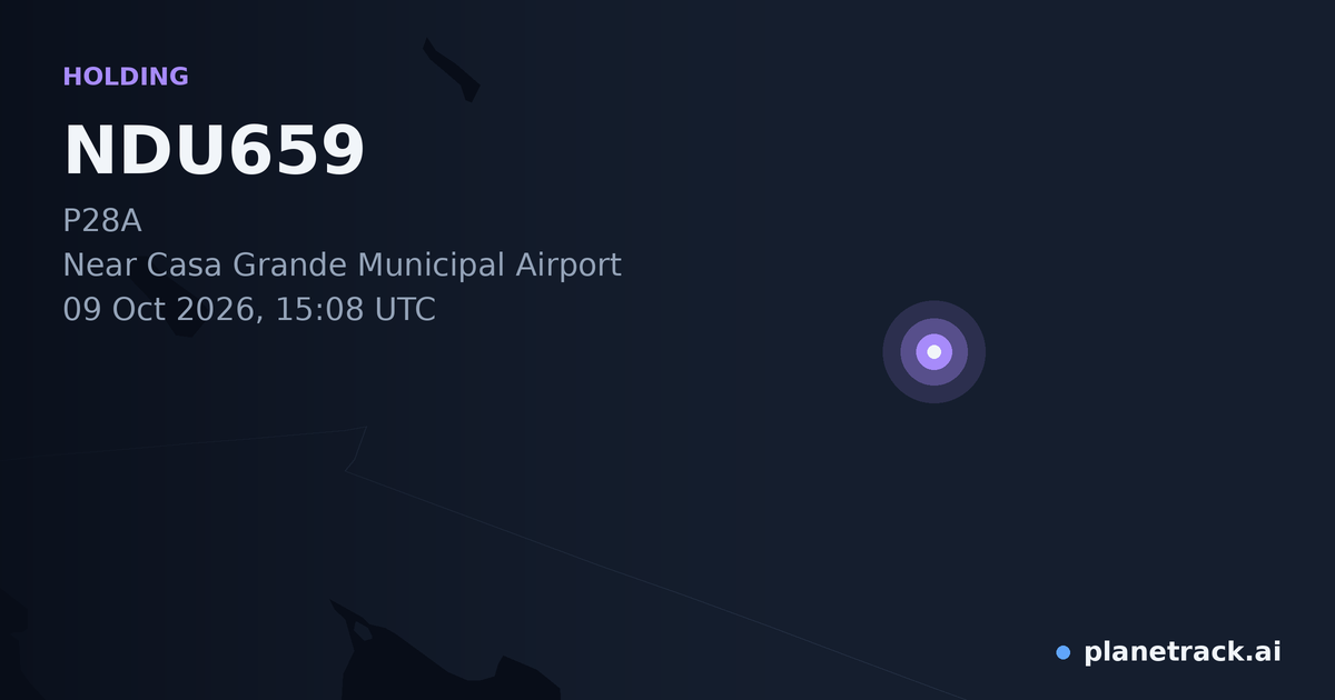 Map of where NDU659's holding pattern happened