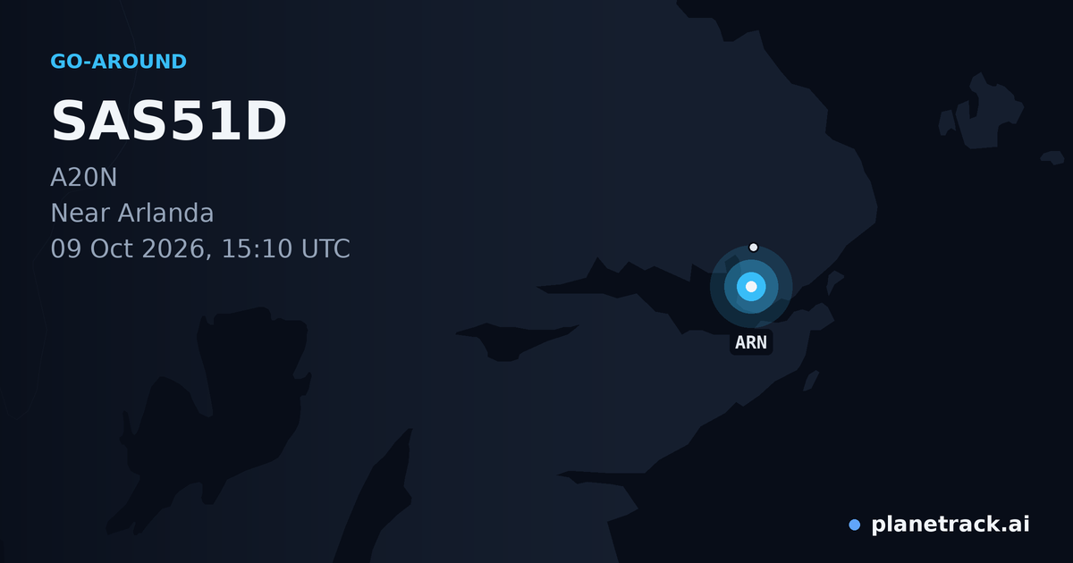 Map of where SAS51D's go-around happened