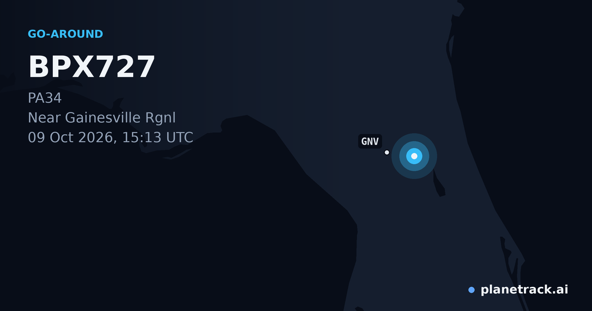 Map of where BPX727's go-around happened