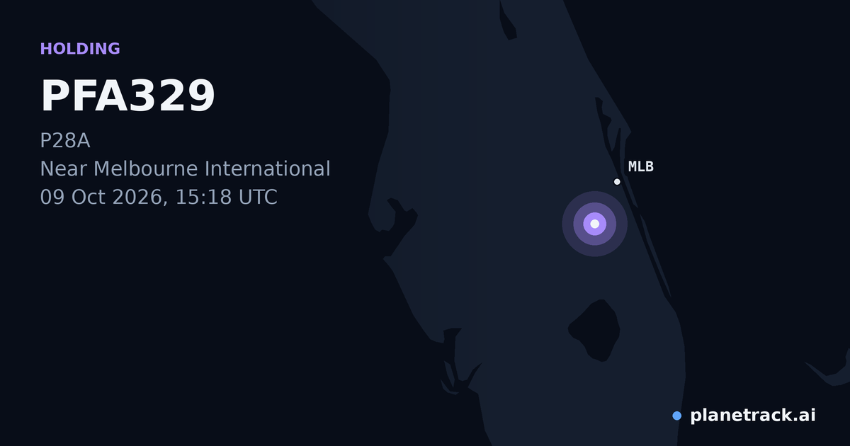 Map of where PFA329's holding pattern happened