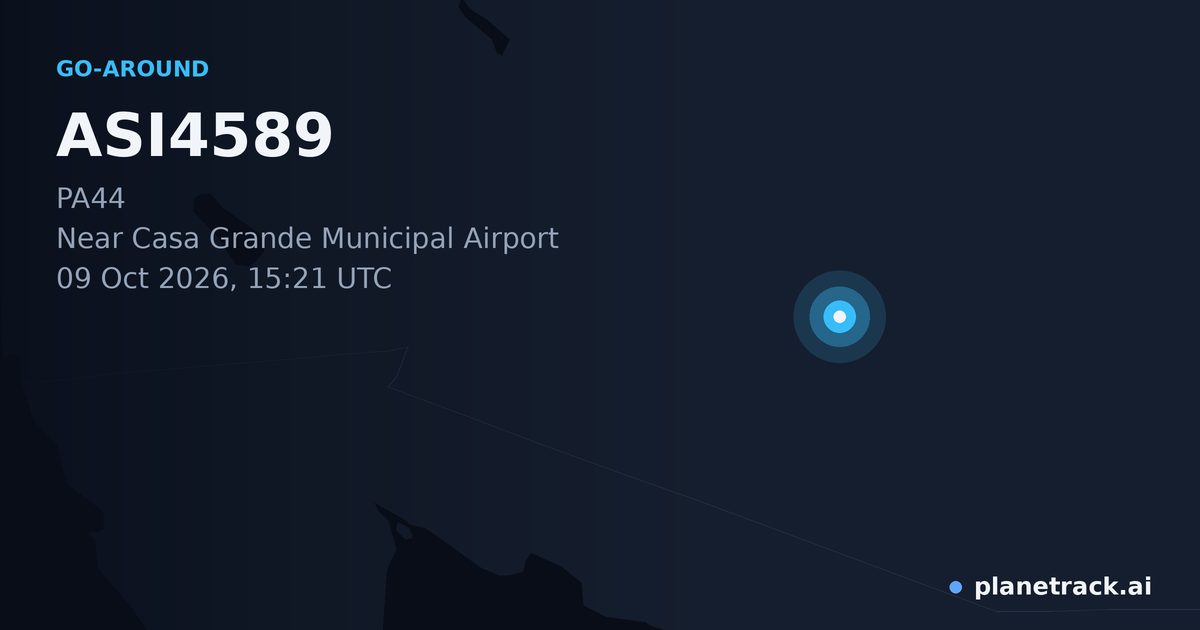 Map of where ASI4589's go-around happened