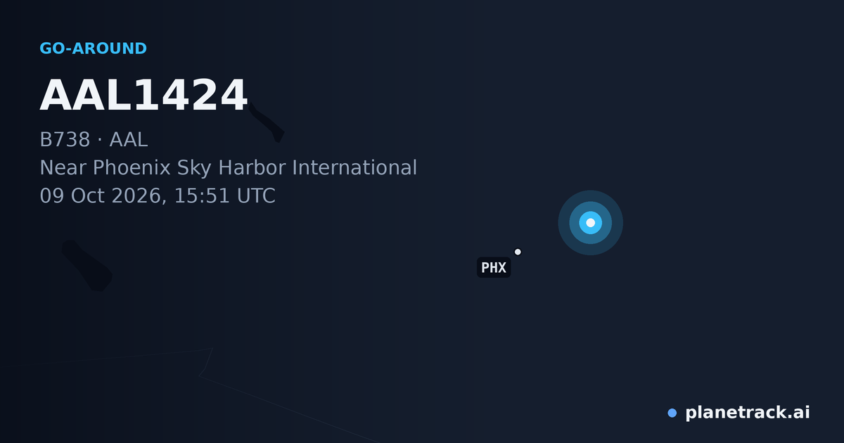 Map of where AAL1424's go-around happened