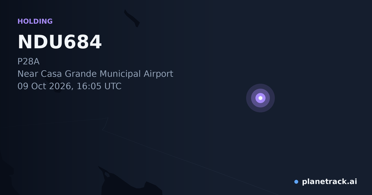 Map of where NDU684's holding pattern happened
