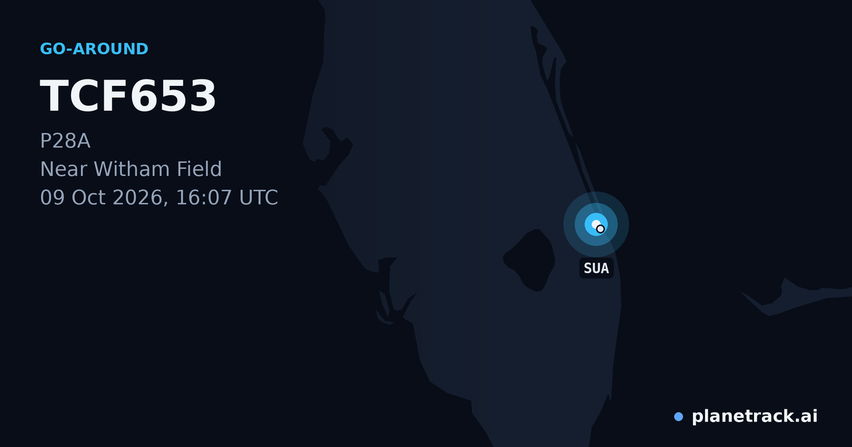 Map of where TCF653's go-around happened