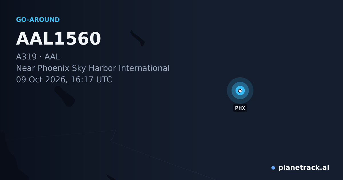 Map of where AAL1560's go-around happened