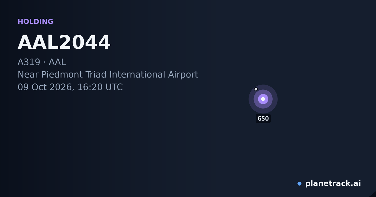 Map of where AAL2044's holding pattern happened