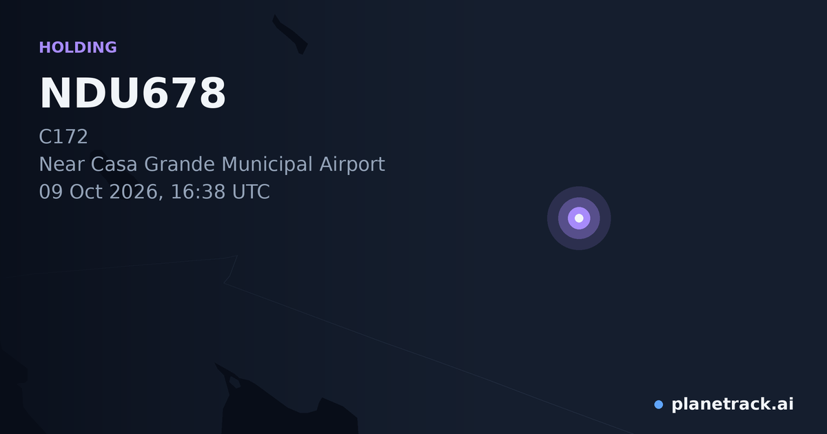 Map of where NDU678's holding pattern happened
