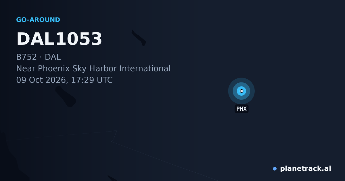 Map of where DAL1053's go-around happened